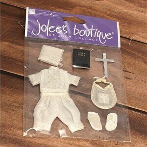 JOLEES BOUTIQUE SPJB051 CHRISTIAN BOY STICKER COLLAGE EMBELLISHMENT BIBLE CROSS